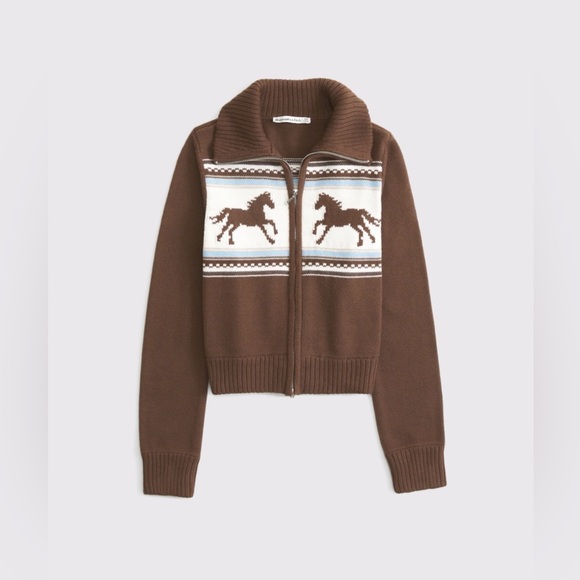 A&F Western Double Zip Sweater - Picture 2 of 8